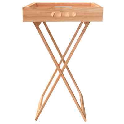 Tray Table Folding Serving Table Wooden Snack Table Solid Wood Walnut vidaXL vid vidaXL 350349 - фотография #3