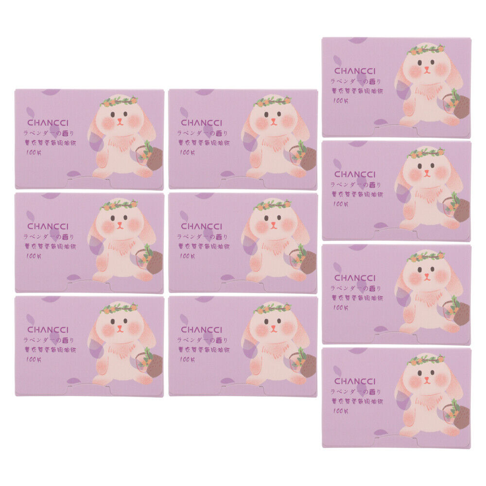 10 Box Oil Blotting Sheets Portable Beauty Blotters for Skin Care Purple None QT1633280WY7KDYU - фотография #5