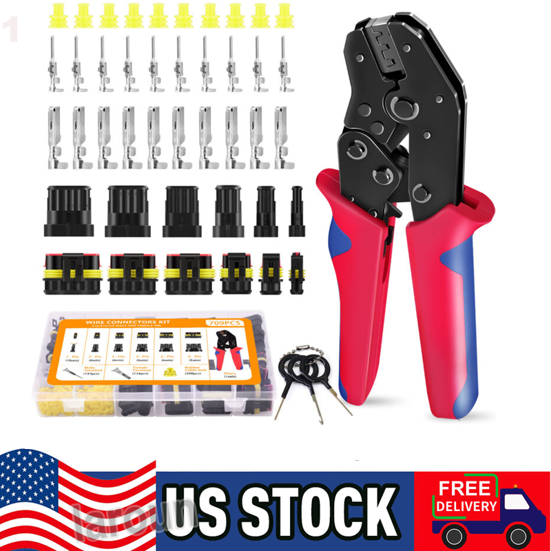 708Pcs 1-6 Pin Car Automotive Waterproof Electrical Wire Connector Plug Kit Set Cerbiut Does Not Apply