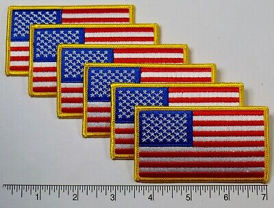 6-pack: American Flag Embroidered Patch 3.5x2" -- Patriotic US USA United States Unbranded