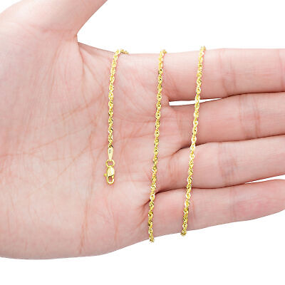 10K Yellow Gold 1.5mm-4mm Laser Diamond Cut Rope Chain Pendant Necklace 16"- 30" NuraGold NG10YLRPH-N - фотография #9