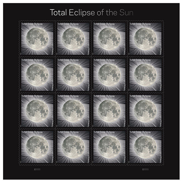 USPS New Total Eclipse of the Sun  pane of 16 Без бренда