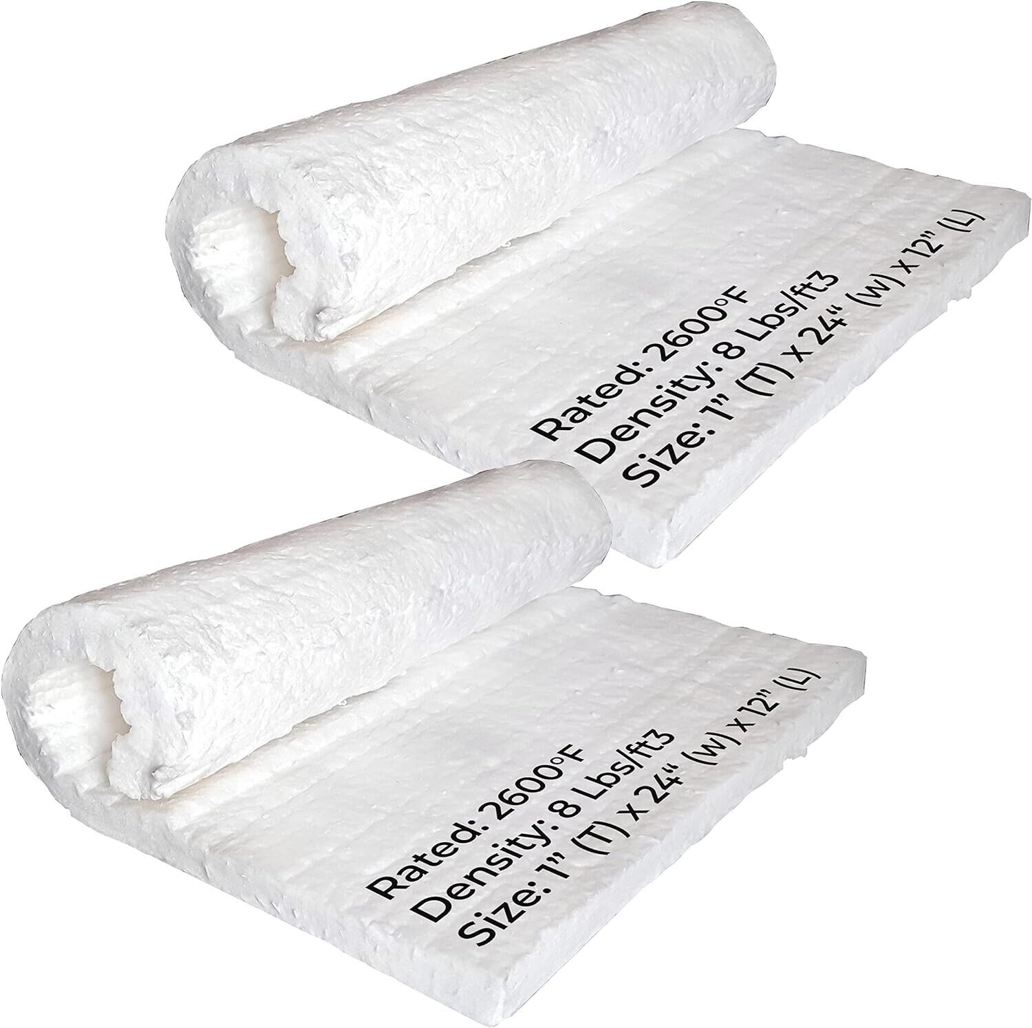 Ceramic Fiber Blanket - 1"x12"x24" Thermal High Temp Insulation 2600F - 2 Piece Simond Store Does Not Apply
