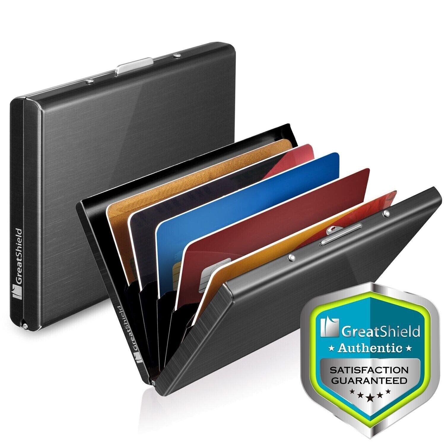 Minimalist RFID Shield Slim Leather Womens Mens Wallet Business Card ID Holder GreatShield