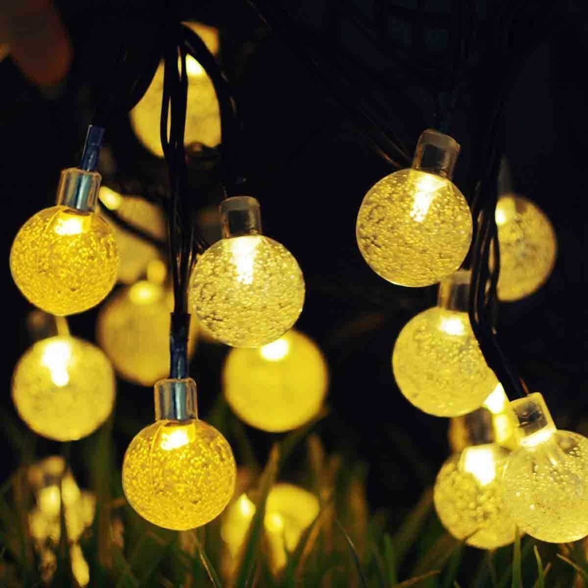 20ft 30 LED Solar String Ball Lights Outdoor Waterproof Warm White Garden Decor LINKPAL Does Not Apply - фотография #3