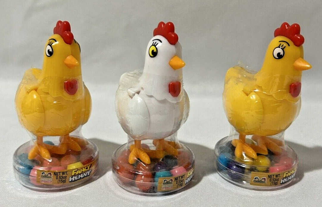 Double BUBBLE Henny Gumball DISPENSER Collect 4" NEW Clucker Chickens & Rooster Kids Mania Dubble Bubble Does Not Apply