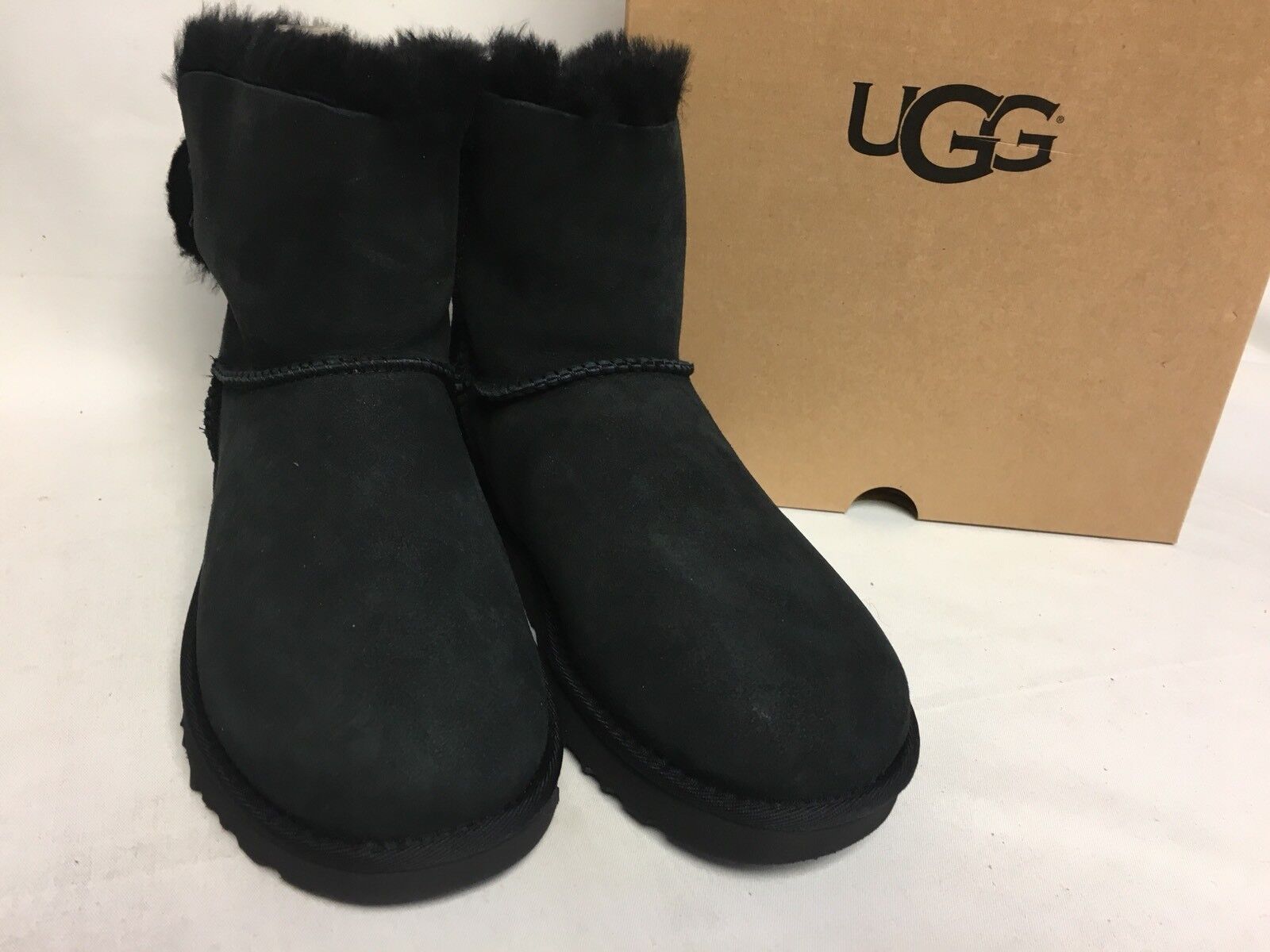 UGG Australia Black ARIELLE BAILEY FUR BOW SUEDE SHEEPSKIN BOOTS 1019652 sizes UGG Australia - фотография #9