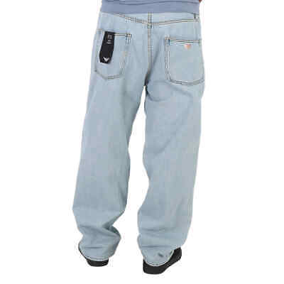 Emporio Armani Men's Hemp-Blend J73 Loose-Fit Denim Jeans, Waist Size 34" Emporio Armani 3R1J73-1DPWZ-0943 - фотография #4