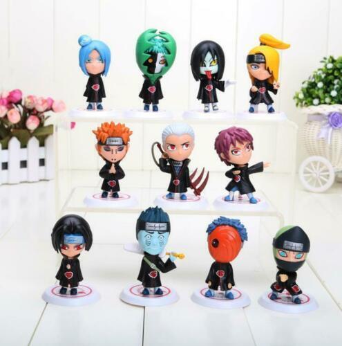11 Pcs/Set Naruto Akatsuki Cute mini Chess Figures Cake Topper Statue Toys Gift  MINI Animator Doll