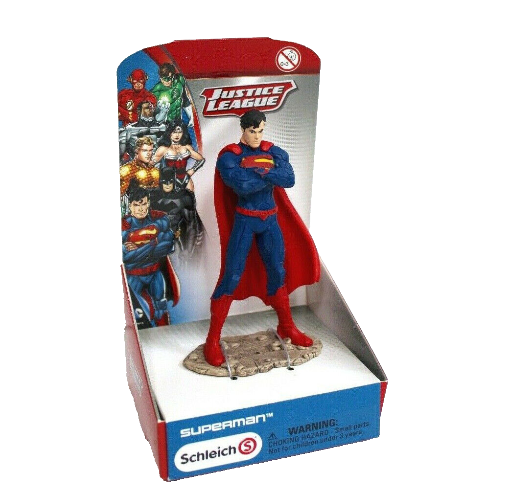 Schleich Justice League Superman Standing Action Figure Figurine 4" Tall Schleich