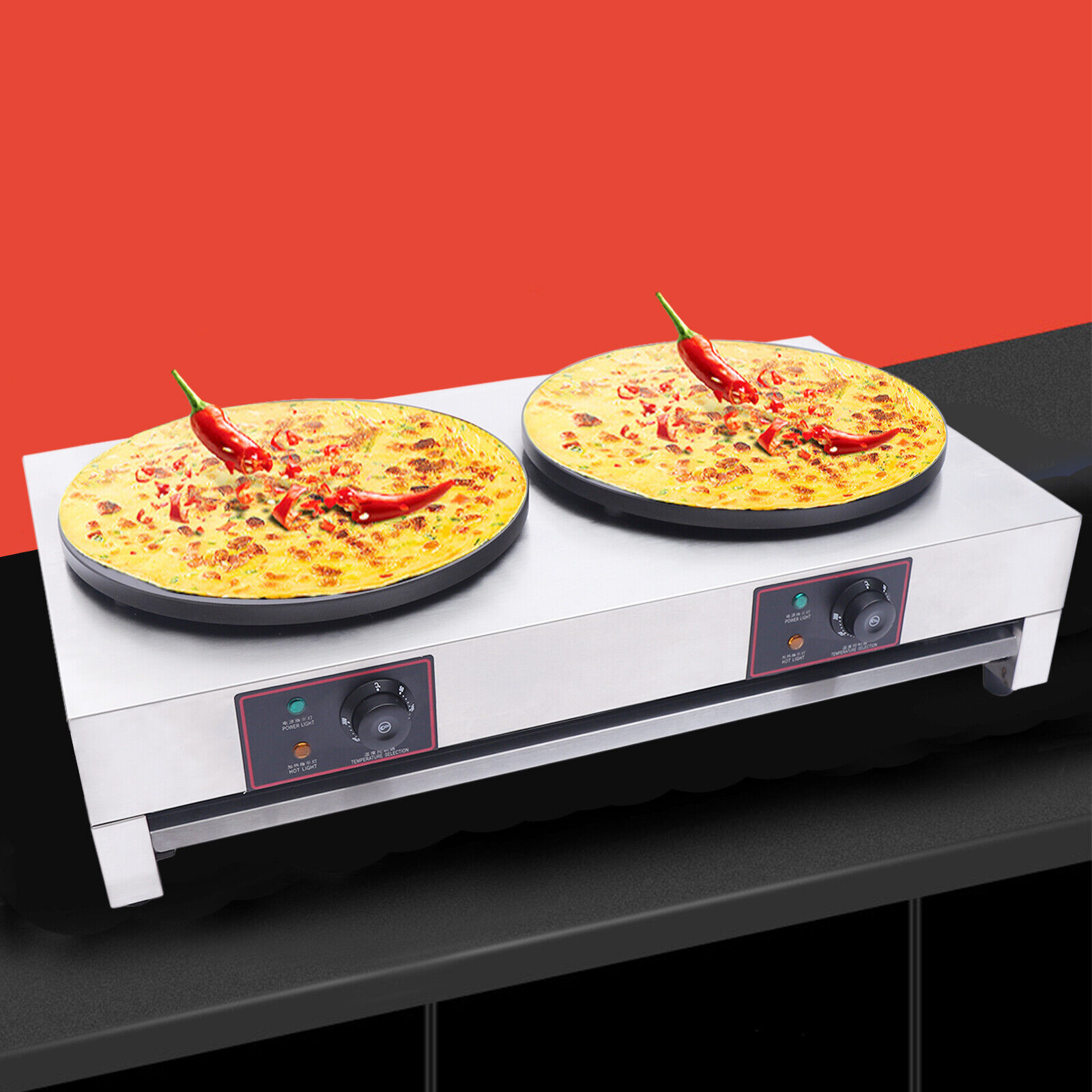 3kw+3kw 40cm 16" Commercial Double Pancake Maker Luxury Electric Crepe Unbranded Does Not Apply