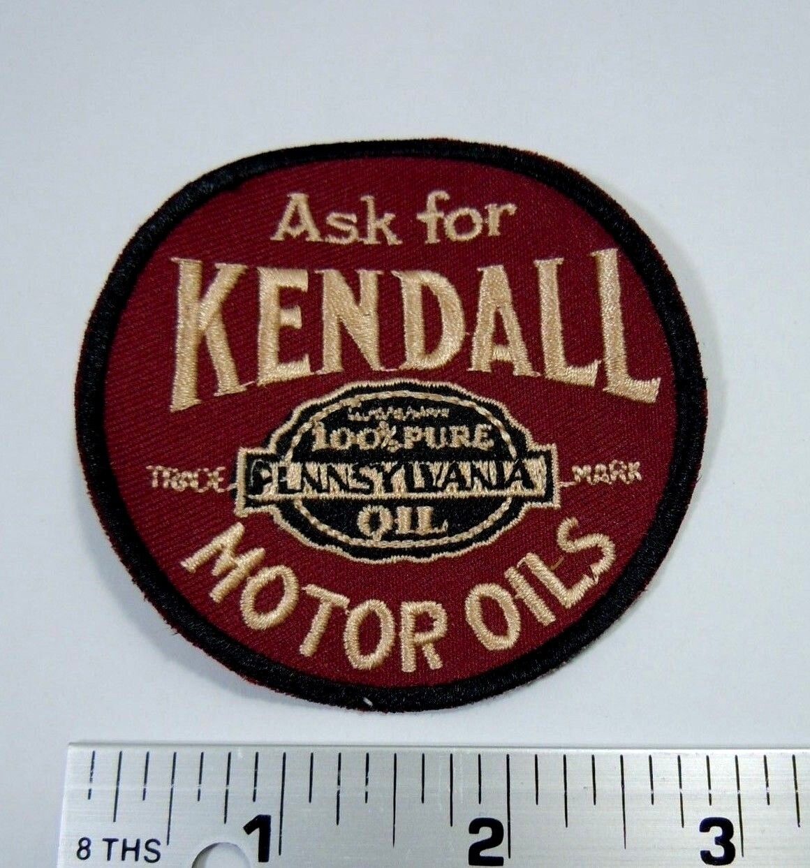 Vintage Ask For KENDALL Motor Oils Embroidered Sew On Uniform-Jacket Patch 3" Kendall - фотография #2
