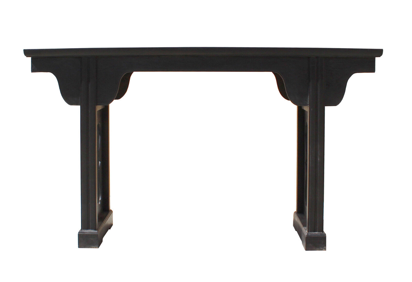 Chinese Dark Brown Black Huali Rosewood Plain Ming Style Altar Table cs3167 Handmade Does Not Apply