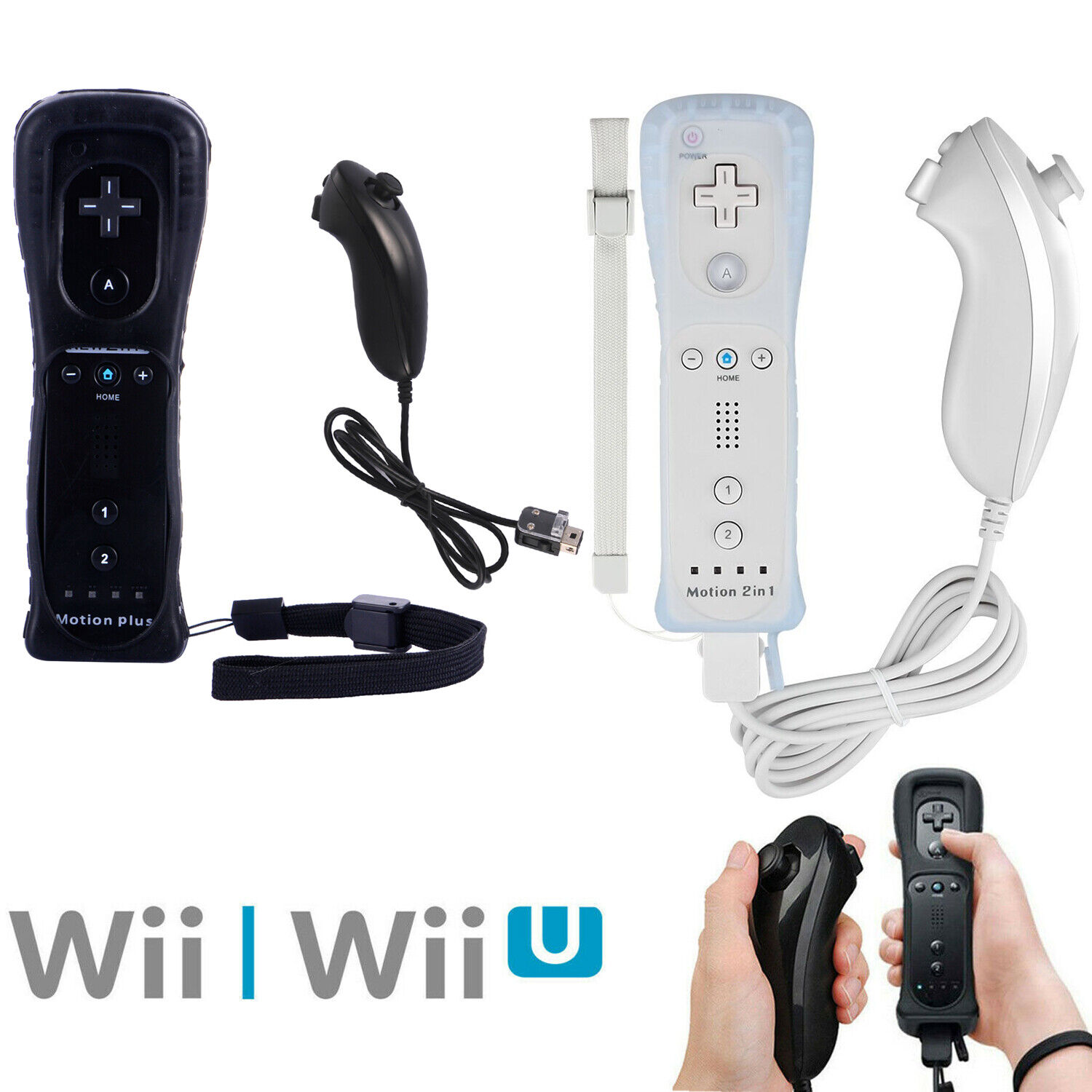 Brand New Built in Motion Plus Remote Controller And Nunchuck For Wii & Wii U Unbranded Does Not Apply - фотография #3