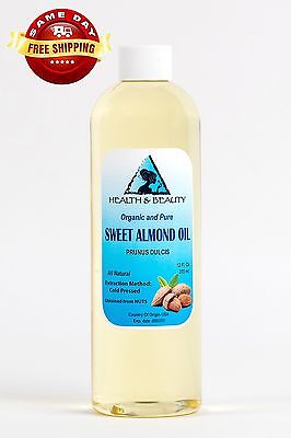 SWEET ALMOND OIL REFINED ORGANIC CARRIER COLD PRESSED 12 OZ H&B OILS CENTER