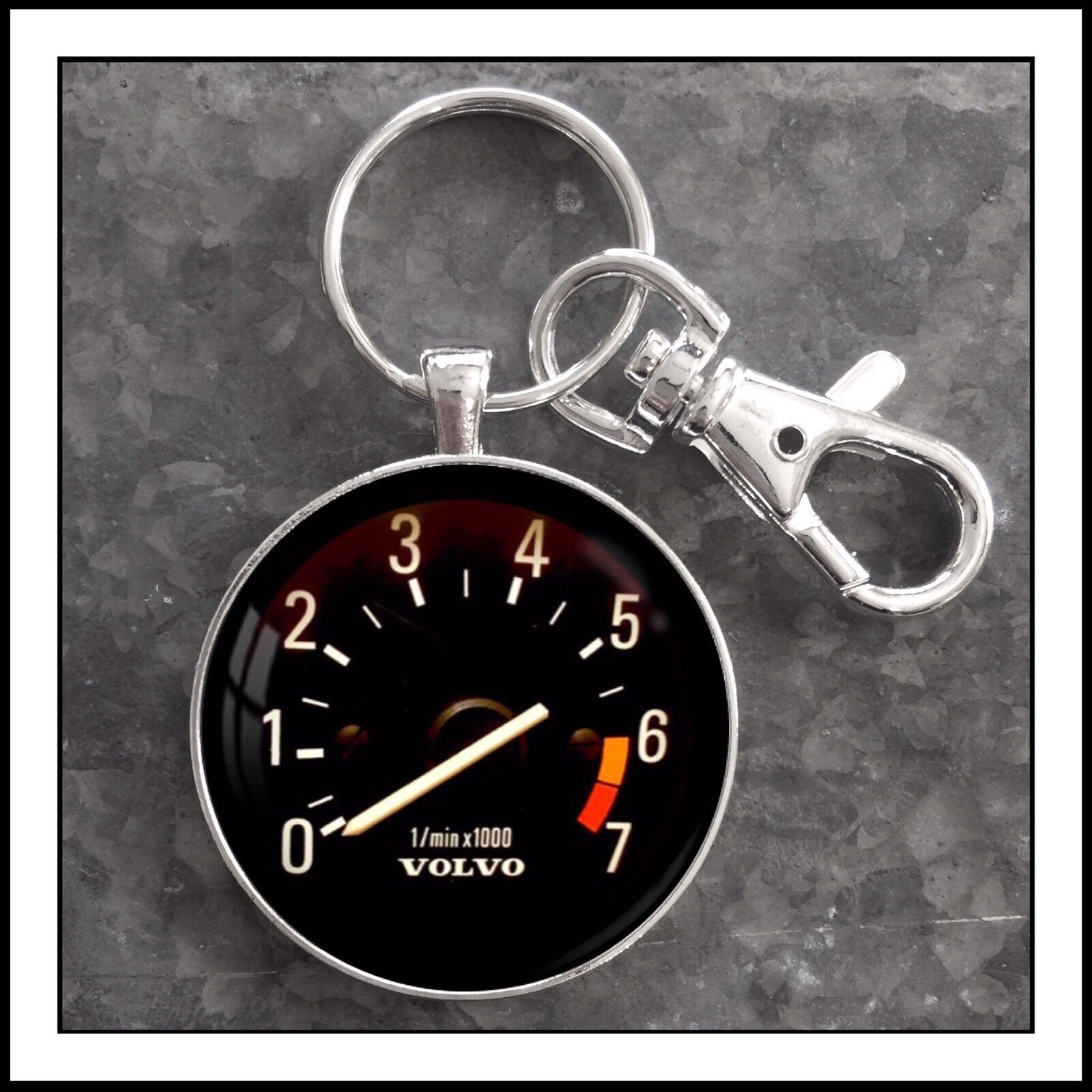Vintage Volvo 240 DL Series Tachometer Photo Keychain Father's Day Gift 🎁 VDO Без бренда