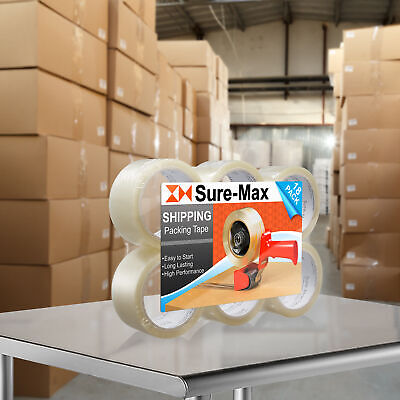 18 Rolls Carton Sealing Clear Packing Tape Box Shipping - 2 mil 2" x 55 Yards Sure-Max Does Not Apply - фотография #6