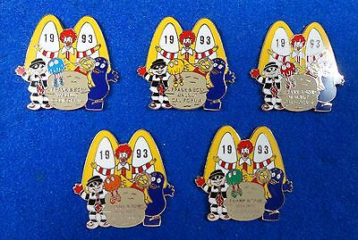 Rare Set of 5 McDonalds 1993 Frank & Son Trucking Lapel Pins Grimace Hamburglar Без бренда - фотография #2