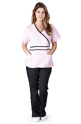Medical Nursing Women Scrubs NATURAL UNIFORMS Contrast Mock Sets Size XS - 3XL Natural Uniforms - фотография #3