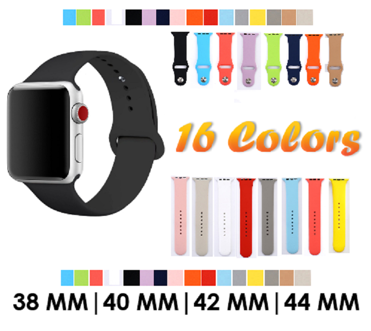 New Apple Watch Replacement Rubber/ Silicone Band for 38 , 40, 42 & 44MM Watches Unbranded Does Not Apply