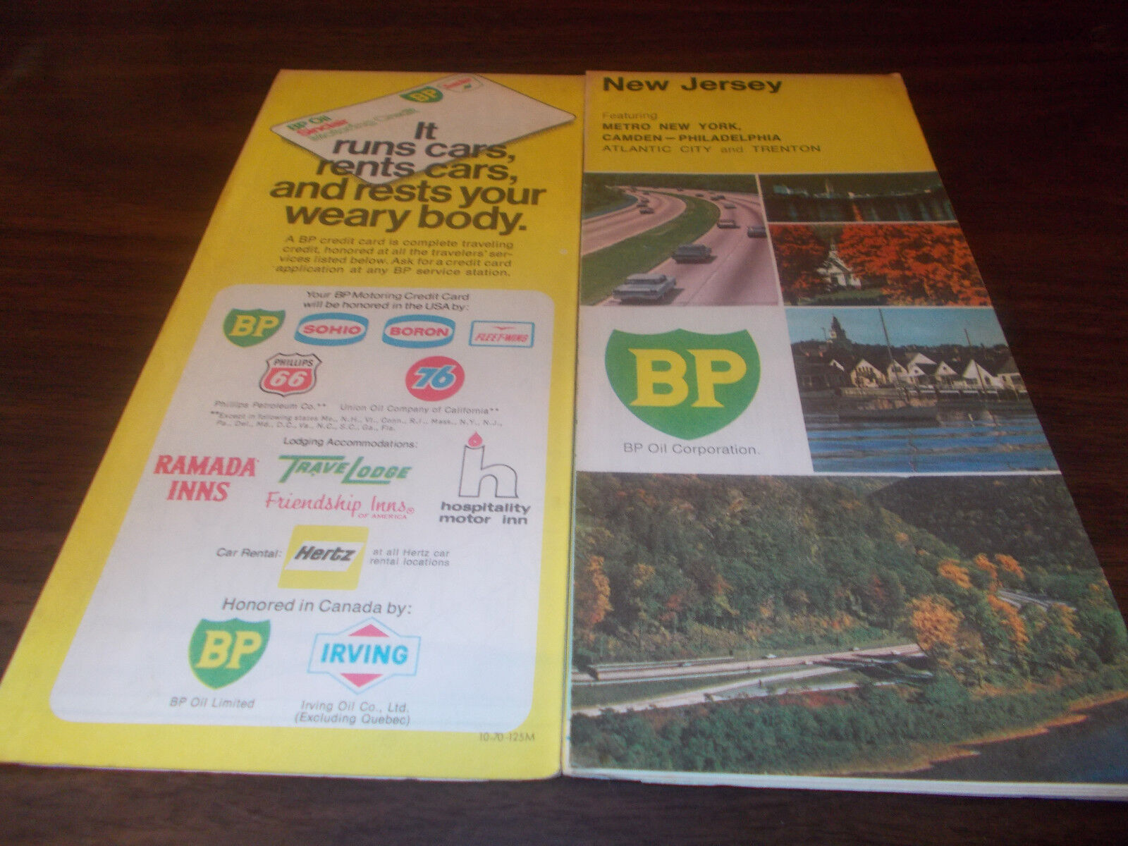 1970 BP New Jersey Vintage Road Map Без бренда