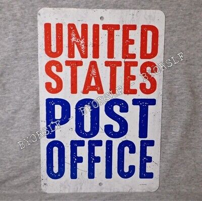 Metal Sign POST OFFICE United States USPS vintage replica postal mailman carrier BYORSLF