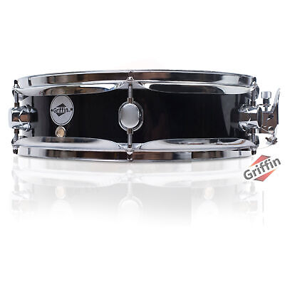 GRIFFIN Piccolo Snare Drum - 13"x3.5 Black Acoustic Percussion Poplar Wood Shell Griffin SM-13 Black