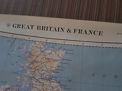 Fantastic, very large colored map of Great Britain & France (1954) Scarce! Без бренда - фотография #9
