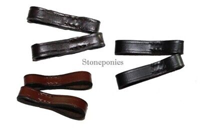 Full Cheek Bit Keepers Leather Loops Fulmer Bits - Dark Havana Chestnut or Black Intrepid International BL1003