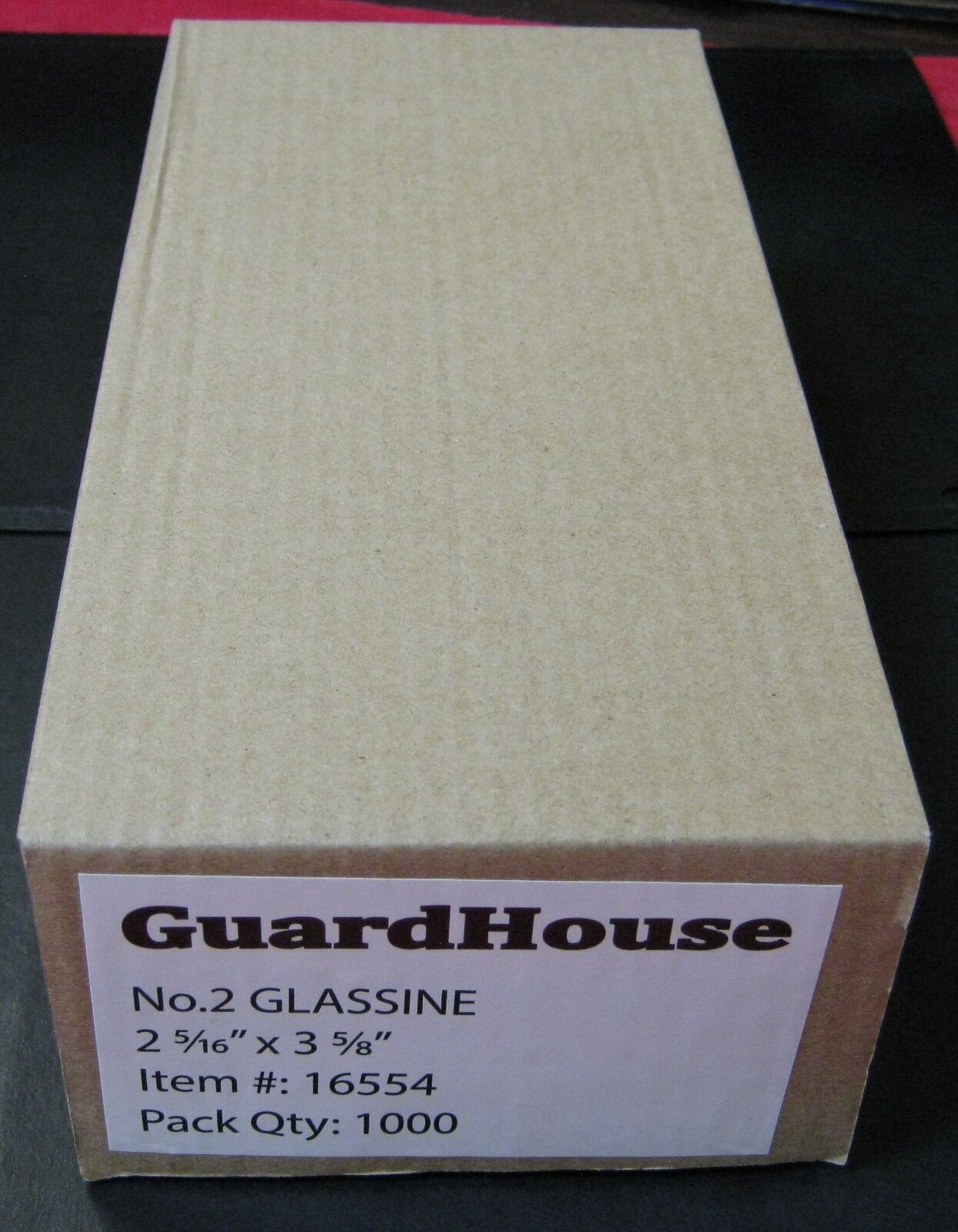 GUARDHOUSE BRAND GLASSINE ENVELOPE SIZE #2. BOX OF 1000 COUNT. 2 5/16" x 3 5/8"  Guardhouse