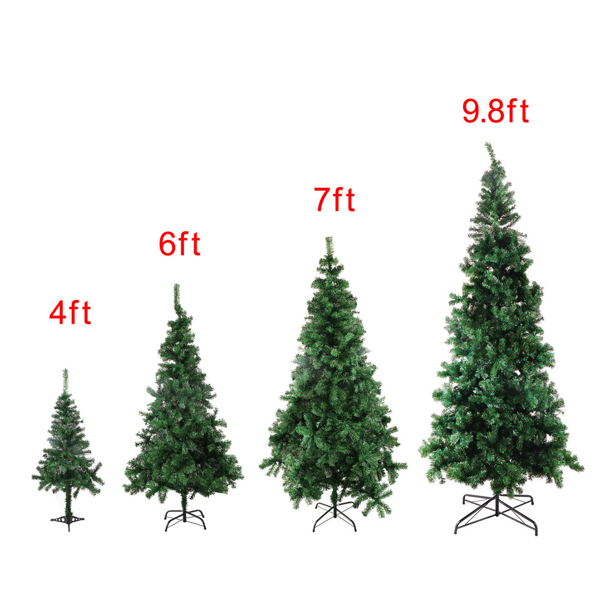 4/6/7/9.8 Feet Tall Christmas Tree W/Stand Holiday Season Indoor Outdoor Green JAXPETY 610072GH-2