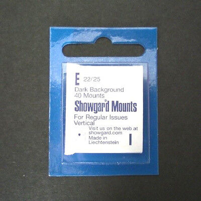 Showgard Stamp Mount E 22/25 mm - BLACK - Pack of 40 (22x25 22mm)  PRECUT Showgard Item No E