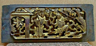 19th Century Chinese Antique Hand Carved Furniture Panel Без бренда