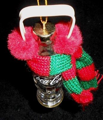 Coca-Cola Contour Bottle Ornament - replica 6.5oz bottle w/ear muffs scarf - New Coca-Cola - фотография #6