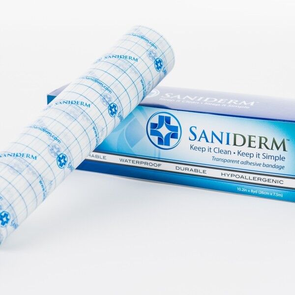 Saniderm Large Clear Cover Tattoo Aftercare Bandage 10.2"x8yd Sterile Roll Sheet Saniderm