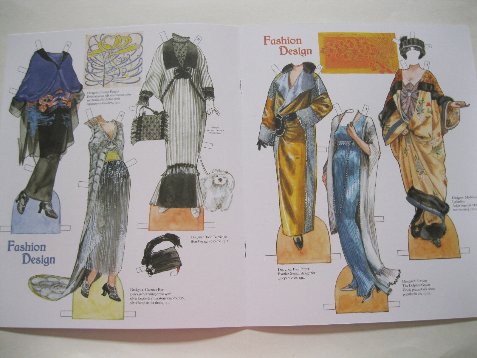 ART NOUVEAU Paper Doll Book--2 Dolls, 20 Fashions from Art, Film & History Без бренда - фотография #5