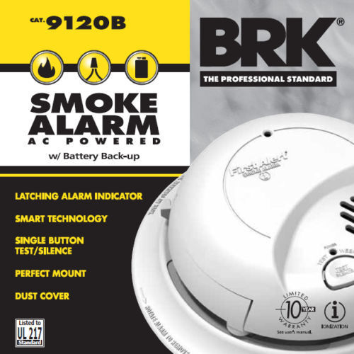 First Alert 9120B Smoke Detector & Alarm, AC Powered With Battery Backup BRK 9120B - фотография #3