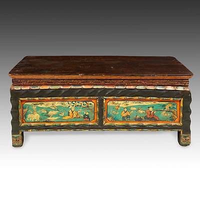 ANTIQUE MONK'S WRITING TABLE PAINTED PINE MONGOLIA CHINESE FURNITURE 19TH C.  Без бренда