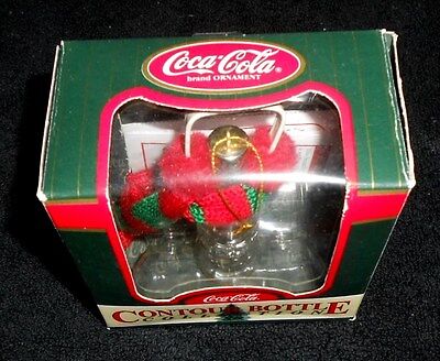 Coca-Cola Contour Bottle Ornament - replica 6.5oz bottle w/ear muffs scarf - New Coca-Cola - фотография #4