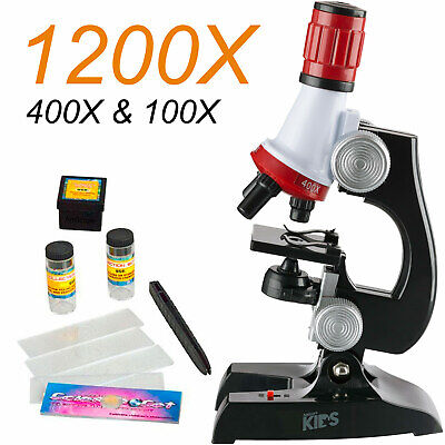 AmScope 100X-1200X LED Kids Beginner Microscope Toy Set + Slides Preparation Kit AmScope M28-KT1-W - фотография #2