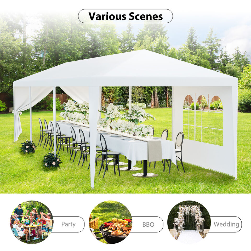 10'x30' White Outdoor Gazebo Canopy Wedding Party Tent 8 Removable Walls 8 Segawe GSDH021233 - фотография #3
