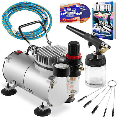 Starter Airbrush Kit Single Action Siphon Air Compressor Crafts Hobby Art PointZero Does Not Apply