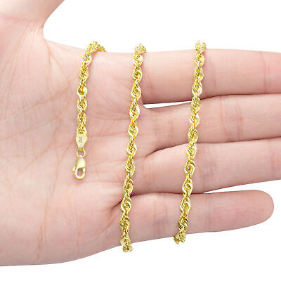 10K Yellow Gold 1.5mm-4mm Laser Diamond Cut Rope Chain Pendant Necklace 16"- 30" NuraGold NG10YLRPH-N - фотография #12