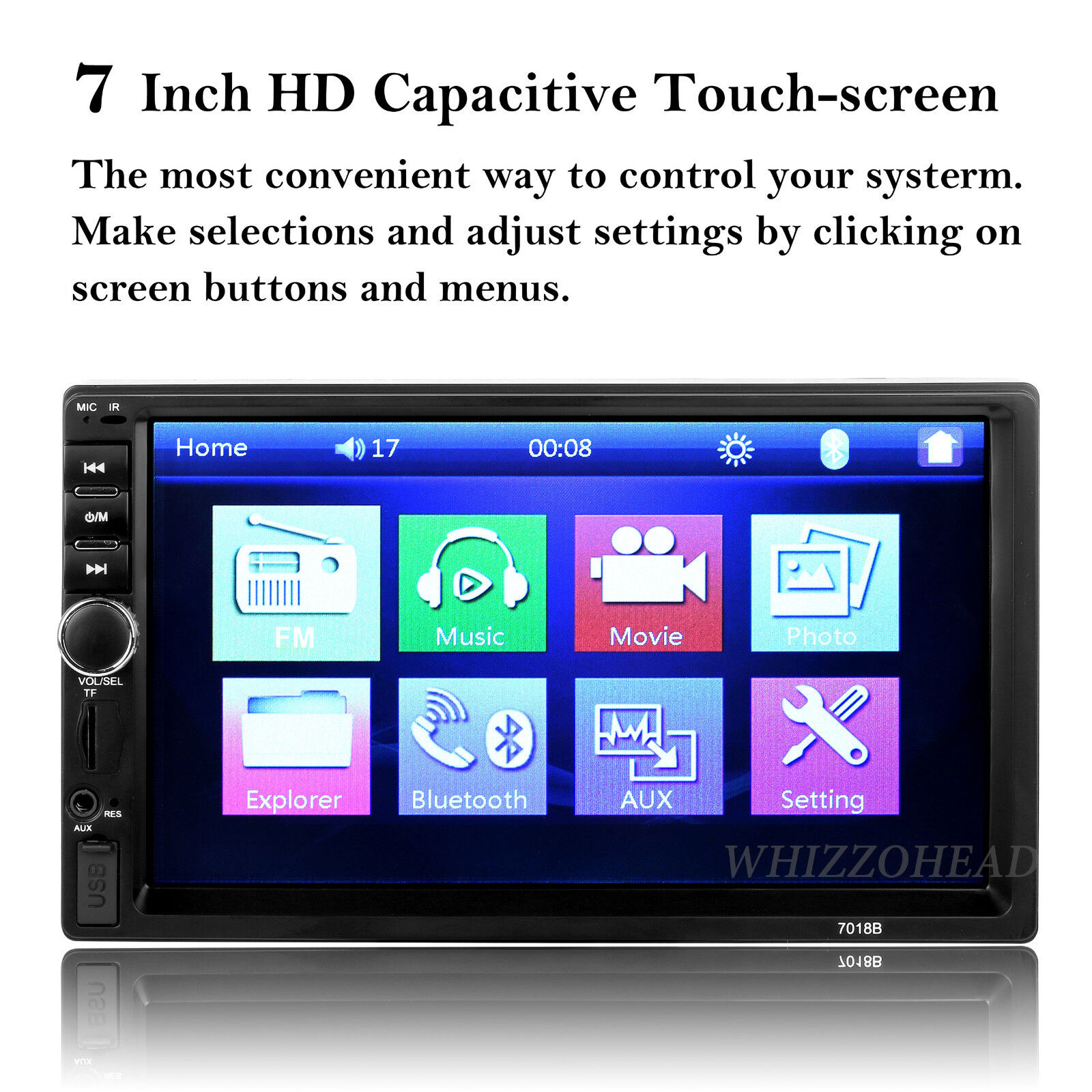 Double Din in-Dash Head Unit Car Stereo Audio Radio Bluetooth 7 inch MP5 +Camera WhizzoHead Does Not Apply - фотография #3