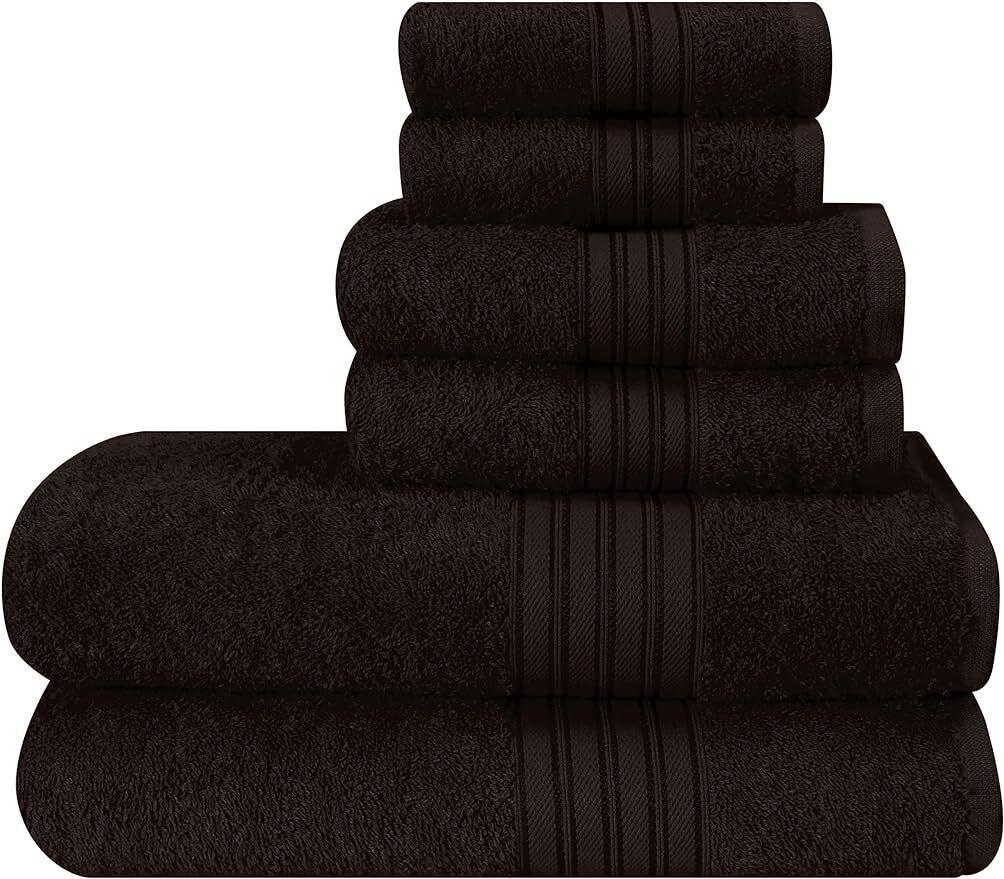 6 Pack Cotton Towel Set, Contains 2 Bath Towels 28x55 inch, 2 Hand Towels 16x24  Unbranded