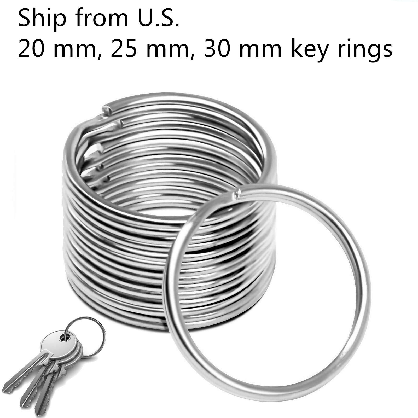 Premium Pack 20/25/30 mm Key Rings Chains Split Ring Hoop Metal Steel in Silver Без бренда