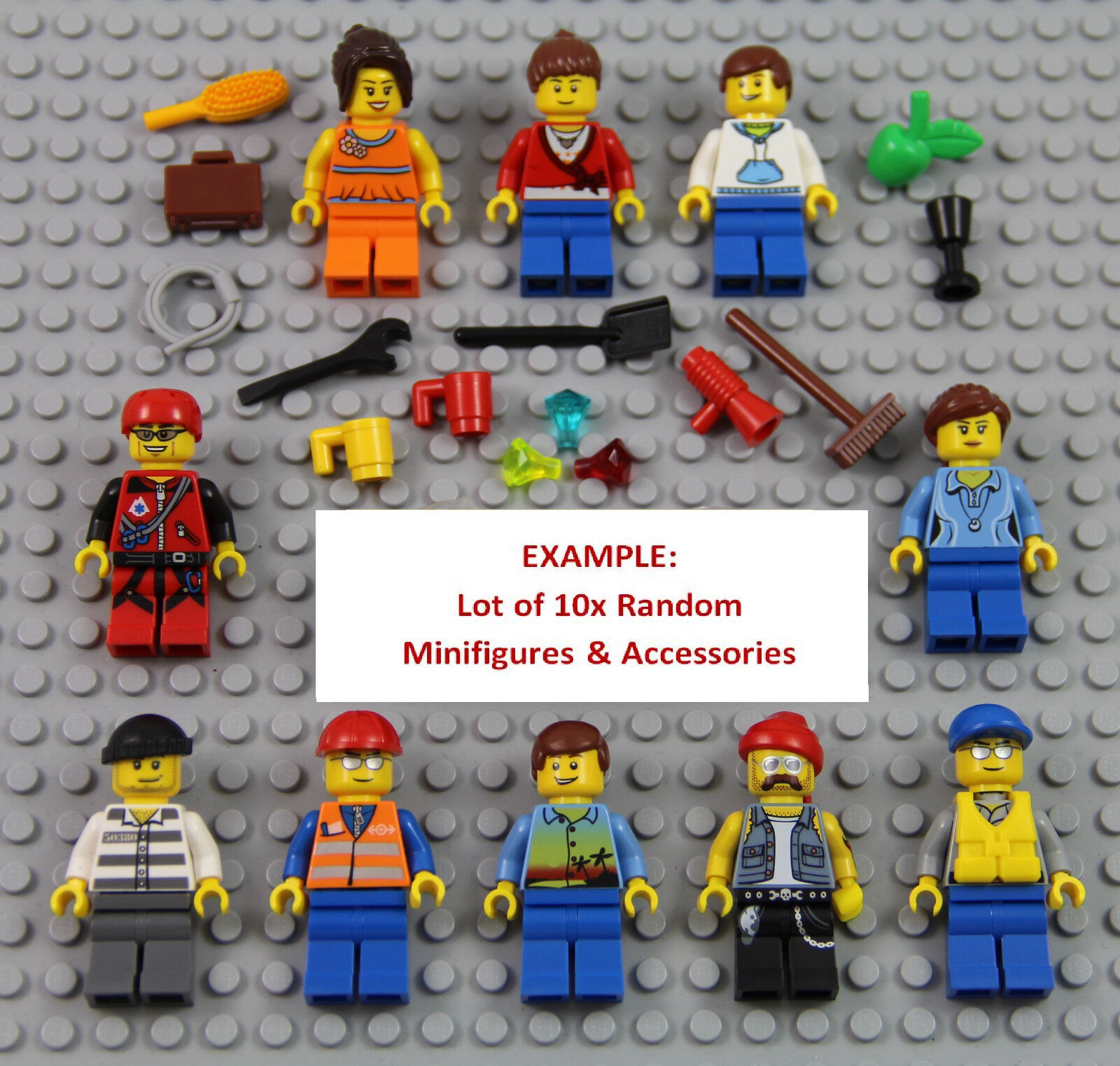 LEGO - Genuine Minifigures Male Female People Party Favor Utensil Town Bulk Lot  LEGO - фотография #3