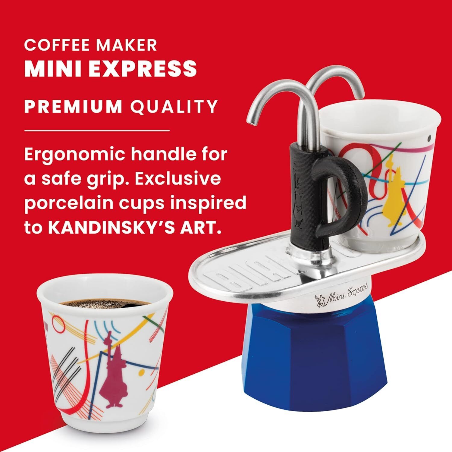  Mini Express Kandinsky: Moka Set includes Coffee Maker 2-Cups (2.8 Oz Unbranded Chemex CM-8A - фотография #6