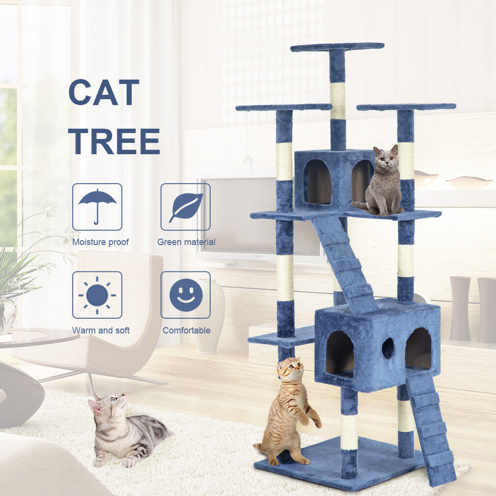 73" Cat Tree Scratcher Play House Condo Furniture Bed Post Pet House BestPet CT-T07 - фотография #3