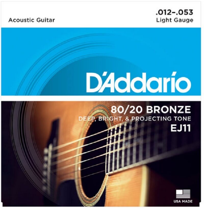   D'Addario EJ11 Light Acoustic Guitar Strings 80/20 Bronze 12-53  D'Addario EJ11